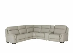 Hoeksalons|Hoeksalon May 289x289cm - leder - grijs & beige