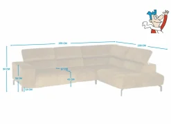 Hoeksalons|Hoeksalon Message-S 295x228cm - stof - goud