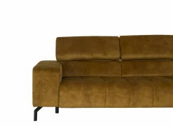 Hoeksalons|Hoeksalon Message-S 295x228cm - stof - goud met poef