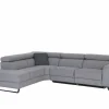 Hoeksalons|Hoeksalon Milton 302x238cm - stof - grijs met 2 elektrische relaxen