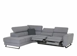 Hoeksalons|Hoeksalon Milton 302x238cm - stof - grijs met 2 elektrische relaxen