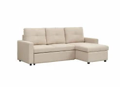 Zetelbedden|Slaapbanken|Hoeksalon Moncada 213x122cm - stof - beige & grijs