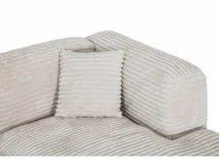 Hoeksalon Nuoro HB 295x170cm - ribfluweel - wit- Hoeksalons