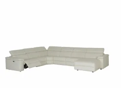 Hoeksalons|Hoeksalon Play 394x315cm - leder - wit met relax