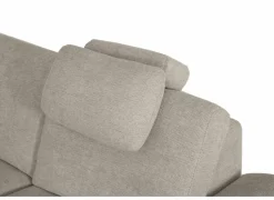 Hoeksalon Poppy 317x249cm - stof - beige met relax & bedfunctie- Hoeksalons