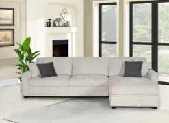 Hoeksalon Ramon 319x176cm - stof - lichtgrijs- Hoeksalons