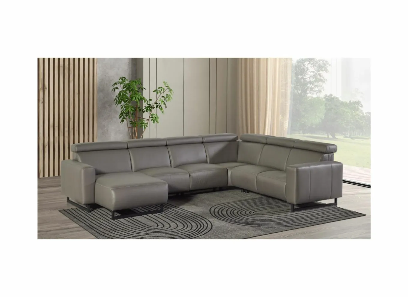 Hoeksalons|Hoeksalon Rigole 348x256cm - stof - donkergrijs