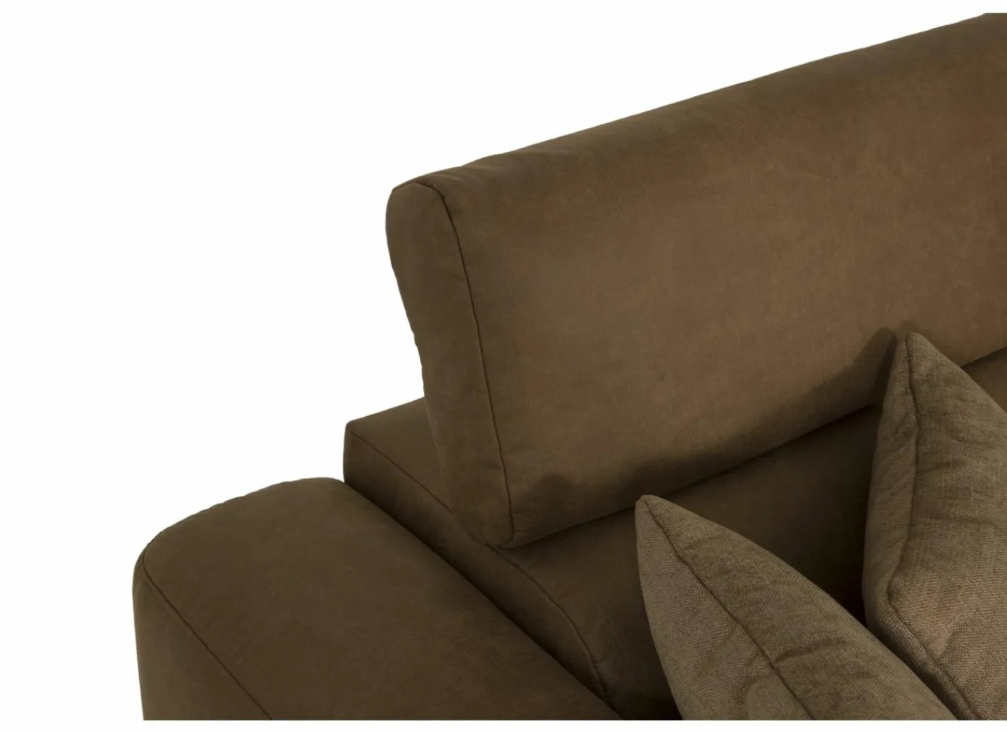 Hoeksalon Rimini 388x224cm - stof - cognac met bedfunctie- Zetelbedden|Hoeksalons