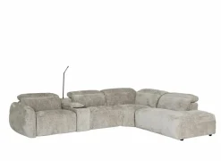 Hoeksalons|Hoeksalon Roll 362x265cm - stof - turtledove met relax & opbergruimte