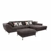 Hoeksalon San Francisco 355x218cm - stof - donkerbruin- Hoeksalons