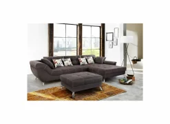 Hoeksalon San Francisco 355x218cm - stof - donkerbruin- Hoeksalons