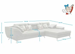 Hoeksalons|Hoeksalon San Francisco 355x218cm - stof - beige