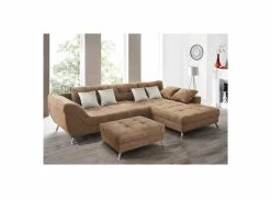 Hoeksalons|Hoeksalon San Francisco 355x218cm - stof - cognac