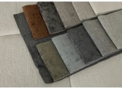 Hoeksalon Satellite-S 323x222cm - stof - naturel met poef en zitdiepteverstelling- Hoeksalons