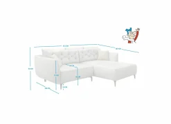 Hoeksalon Saulo 251x187cm - stof - grijs- Hoeksalons