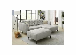 Hoeksalon Saulo 251x187cm - stof - grijs- Hoeksalons