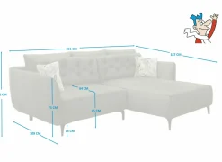 Hoeksalon Saulo 251x187cm - stof - groen- Hoeksalons