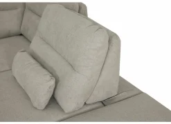 Hoeksalons|Hoeksalon Sioux 297x260cm - stof - ecru met slaapfunctie & zitdiepteverstelling