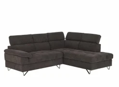 Slaapbanken|Hoeksalons|Hoeksalon Sirocco 230x200cm - stof - donkergrijs met bedfunctie