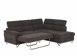 Slaapbanken|Hoeksalons|Hoeksalon Sirocco 230x200cm - stof - donkergrijs met bedfunctie