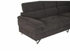 Slaapbanken|Hoeksalons|Hoeksalon Sirocco 230x200cm - stof - donkergrijs met bedfunctie