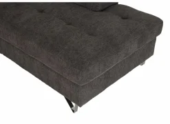 Slaapbanken|Hoeksalons|Hoeksalon Sirocco 230x200cm - stof - donkergrijs met bedfunctie