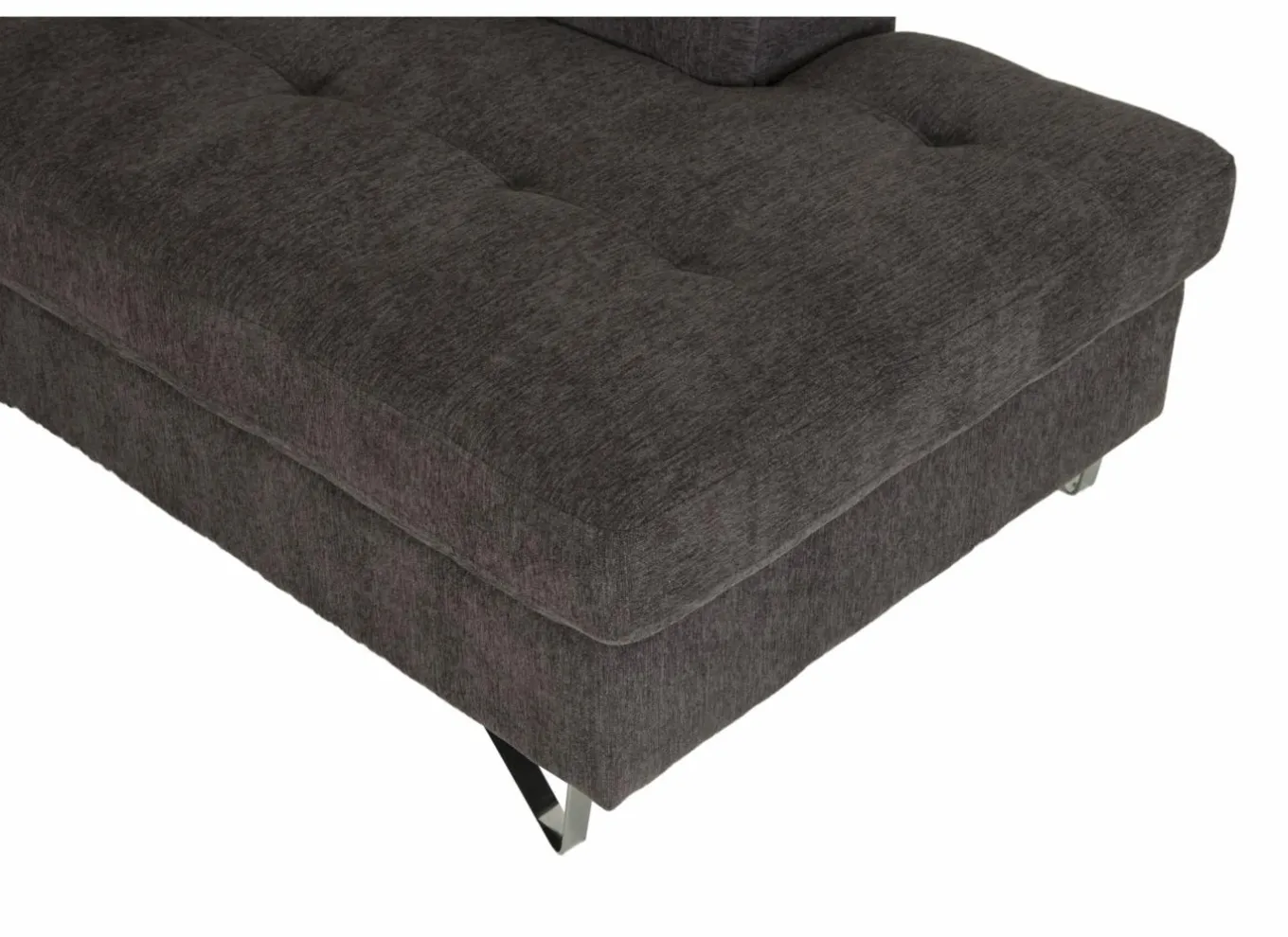 Slaapbanken|Hoeksalons|Hoeksalon Sirocco 230x200cm - stof - donkergrijs met bedfunctie