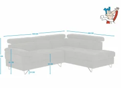 Slaapbanken|Hoeksalons|Hoeksalon Sirocco 230x200cm - stof - donkergrijs met bedfunctie