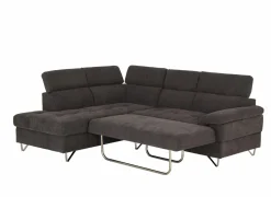 Hoeksalon Sirocco 230x200cm - stof - donkergrijs met bedfunctie- Slaapbanken|Hoeksalons