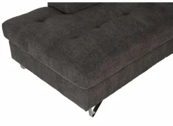 Hoeksalon Sirocco 230x200cm - stof - donkergrijs met bedfunctie- Slaapbanken|Hoeksalons