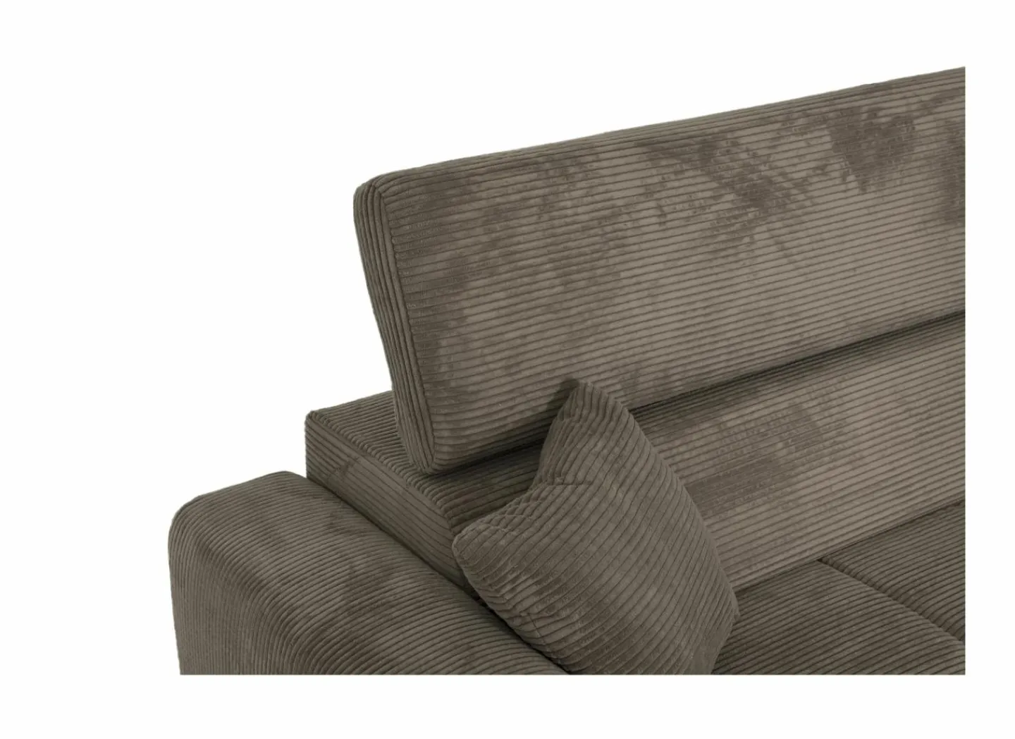 Hoeksalon Slider 279x186cm - ribcord stof - bruin met bedfunctie- Zetelbedden|Hoeksalons