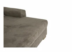 Hoeksalon Slider 279x186cm - ribcord stof - bruin met bedfunctie- Zetelbedden|Hoeksalons