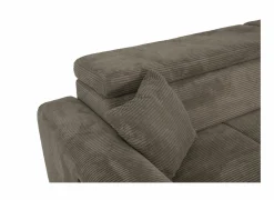 Hoeksalon Slider 279x186cm - ribcord stof - bruin met bedfunctie- Zetelbedden|Hoeksalons