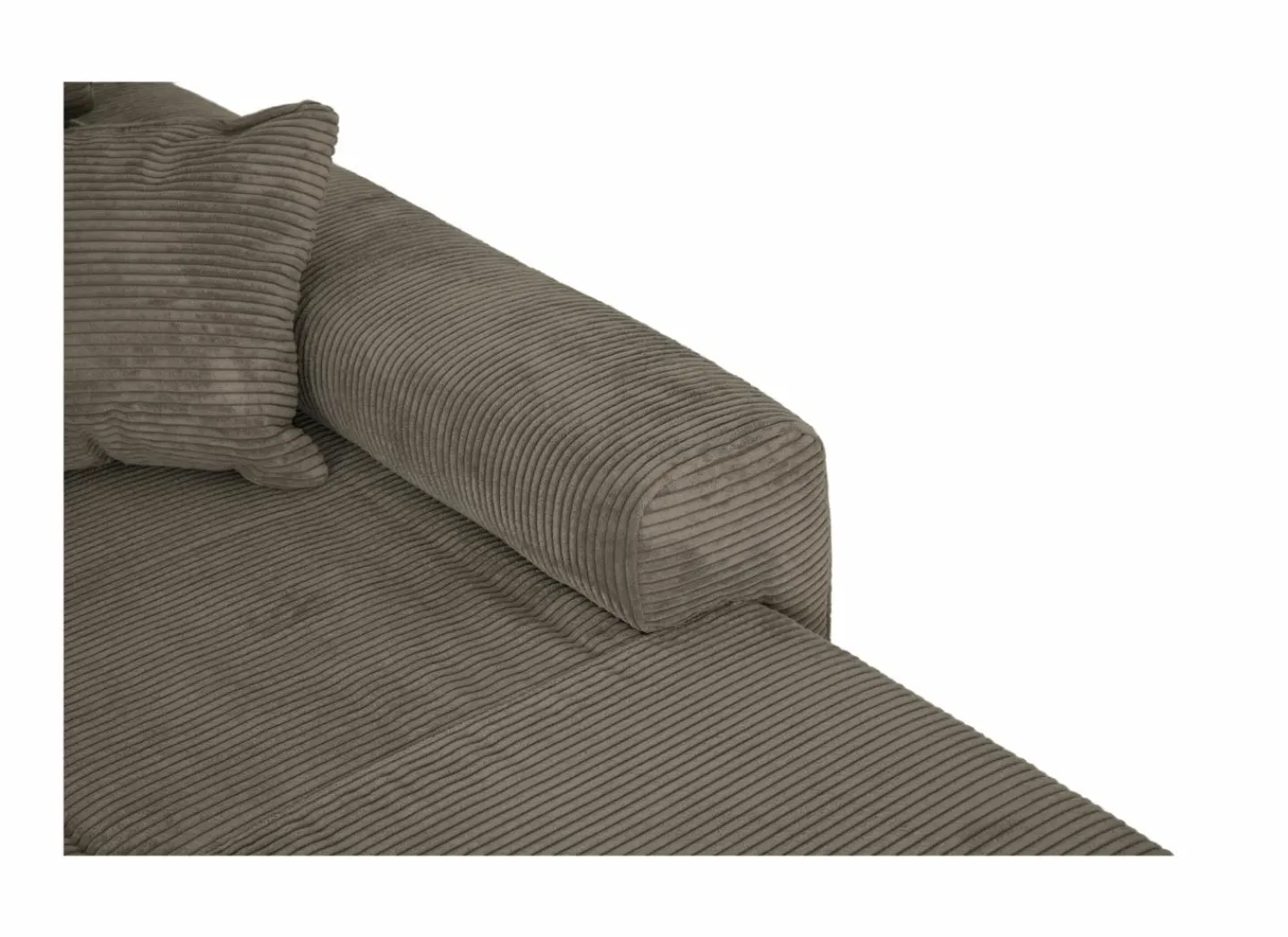 Hoeksalon Slider 279x186cm - ribcord stof - bruin met bedfunctie- Zetelbedden|Hoeksalons