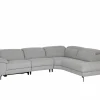 Hoeksalon Sub 302x243cm - stof - zilvergrijs met relax- Hoeksalons