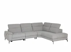 Hoeksalon Sub 302x243cm - stof - zilvergrijs met relax- Hoeksalons