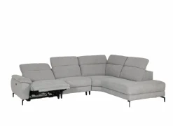 Hoeksalon Sub 302x243cm - stof - zilvergrijs met relax- Hoeksalons