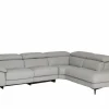 Hoeksalons|Hoeksalon Sun 298x238cm - leder - grijs met relax