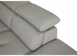 Hoeksalons|Hoeksalon Sun 298x238cm - leder - grijs met relax