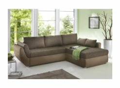 Hoeksalon Taifun 272x200cm - stof - bruin met bedfunctie- Zetelbedden|Hoeksalons