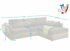 Hoeksalon Taifun 272x200cm - stof - bruin met bedfunctie- Zetelbedden|Hoeksalons