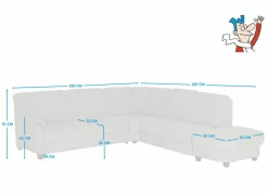 Hoeksalon Toulouse 269x287cm - stof - zilvergrijs- Hoeksalons