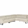 Hoeksalon Uran 292x237cm - leder - beige met relax- Hoeksalons
