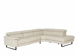 Hoeksalon Uran 292x237cm - leder - wit- Hoeksalons