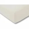 Hoeslaken 180/200X200/220cm jersey katoen ecru- Hoeslakens