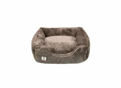 Hondenmand Supersoft S 50x40cm - stof - donkerbruin- Kussens & Manden