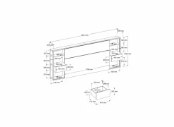 Bedaccessoires|Hoofdbord Stamp 256cm