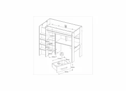 Hoogslapers|Hoogslapers|Hoogslaper Heavy 90x200cm - decor - eik & donkergrijs