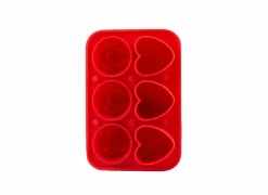 Ijsblokjesvormen|Ijsblokjesvorm Dotz Rozen en Hartjes 17x12x5cm - silicone - rood