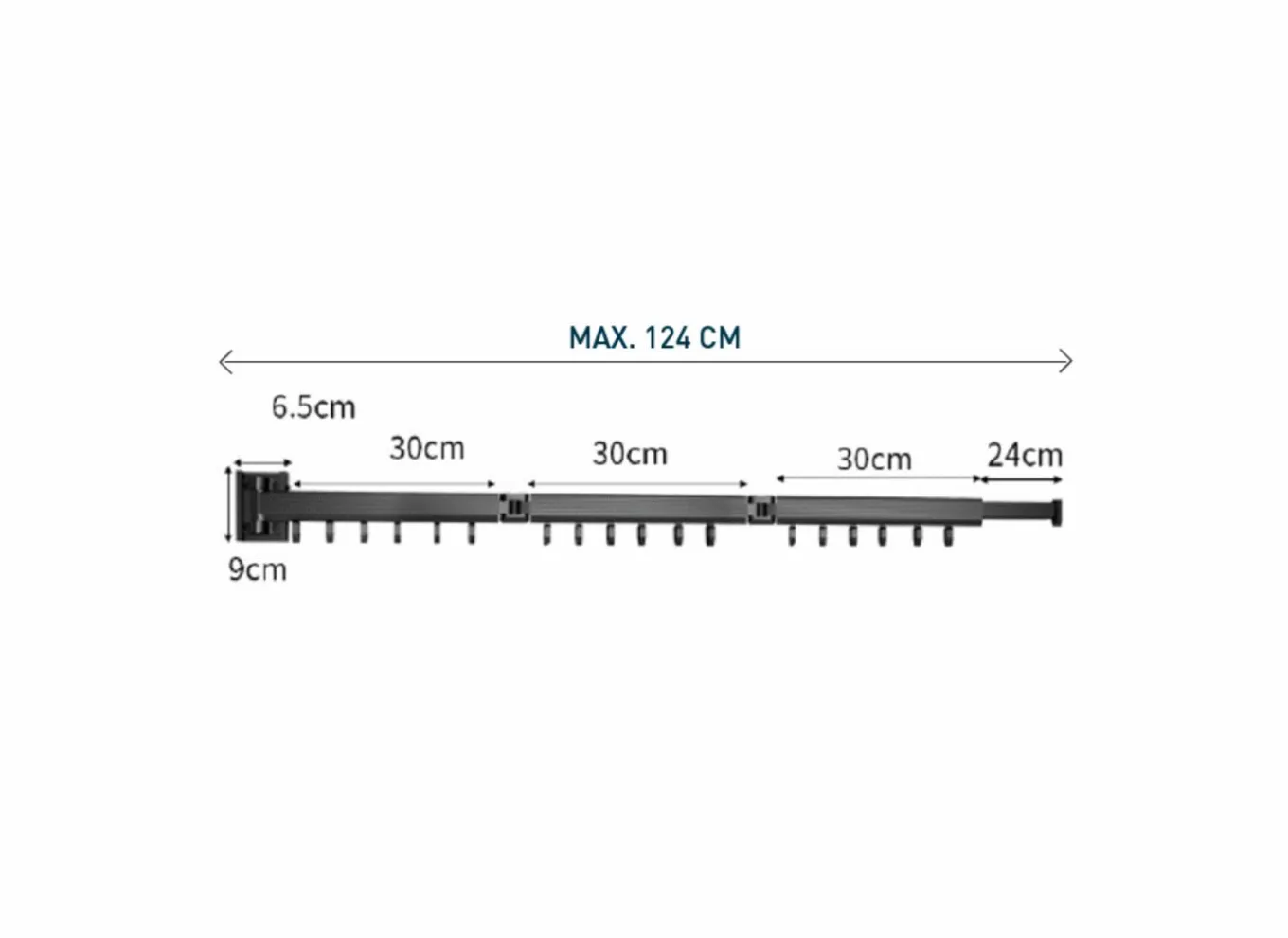 Galico Droogrekken|Inklapbaar wanddroogrek 124cm